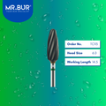 Mr. Bur TC113 CVD Coating Plain Cut Coarse Tungsten Carbide for Plaster is ideal for plastering, restorative work, prosthodontics, denture technique, and 3D acrylic denture procedures.