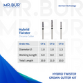 Best crown cutter bur that provides the features of removing debris and rapid cutting speed with optimal heat dissipation that able to cut all kinds of composite materials including zirconia