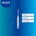 Mr. Bur R837/014 Contra Angle Cylinder Flat End Diamond Bur RA are tools used in multiple dental procedures, ideal for shaping, preparing teeth for restorations, crown placements, bulk material removal, cavity and crown preparation. Suitable for anterior and posterior teeth, caries removal, endo access, filling with composite, removing decay and debris, pediatric use, trimming, and preparation.