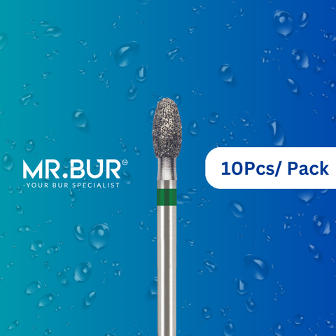 This is the Occlusal Surface Reduction Egg Coarse FG Diamond Bur sold by Mr Bur the best international dental diamond bur supplier.