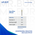 The image showing one variants of Interproximal Reduction dental bur (IPR) for aligner and invisalign that is sold by Mr. Bur worldwide, with head size of 0.2mm.