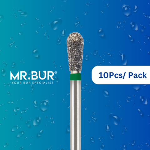 Mr. Bur 809 mini pear diamond bur are tools used in many dental procedures. Their mini pear heads are ideal for for different purposes, including removing decayed material, shaping and refining dental restorations, polishing and smoothing dental surfaces that have limited mouth opening.