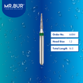 Mr. Bur 898 pointed cone diamond bur 66BM are tools used in multiple dental procedures. ISO 806 313 164 534 012 FG, Their mini pointed needle heads are ideal for crown preparation, proximal axial reduction, and interproximal with limited mouth opening