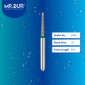 Mr. Bur 847 mini tapered flat end diamond bur 210A are tools used in multiple dental procedures. ISO 806 313 172 534 012 FG, Their mini tapered flat end heads are ideal for for effective crown and bridge preparation, shoulder margin preparation with limited mouth opening