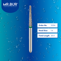 Mr. Bur 848 mini tapered flat end diamond bur 225A are tools used in multiple dental procedures. ISO 806 313 173 534 016 FG, Their mini tapered flat end heads are ideal for for effective crown and bridge preparation, shoulder margin preparation, and trimming and preparation for all composite materials. 