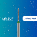 Mr. Bur mini straight torpedo diamond bur FG short is designed for precision contouring in tight spaces, ensuring efficient cutting and smooth finishing in restorative procedures.