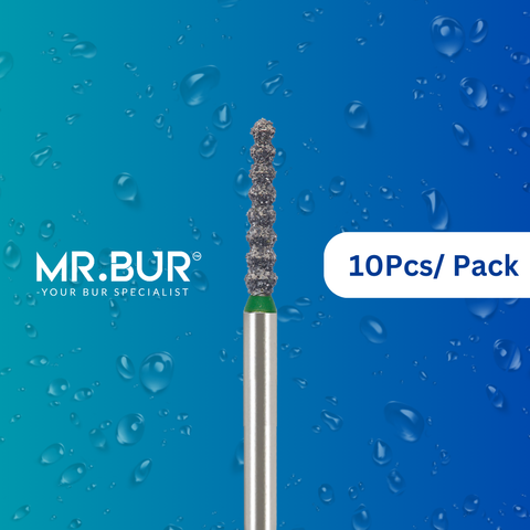 This is the Mini Bulk Reduction Twister Coarse FG Short Diamond Bur sold by Mr Bur the best international dental bur supplier.