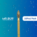 The #1 Best Gold Flame Diamond Bur FG. Mr. Bur offers the best online dental burs and is a Better Choice than Meisinger, Mani, Shofu, Eagle Dental, Trihawk, Suitable for Dental Cases.