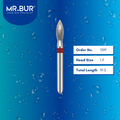 Mr. Bur 139F Fine Grit Pre-Polishing Peach Diamond Bur 830 FG are tools used in various dental procedures. ISO 806 314 257 514 019, Their peach design is ideal for restorative treatments, prosthodontics, composite polishing, occlusal incisors reduction, and achieving a high shine during polishing and finishing.