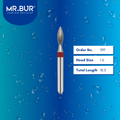 Mr. Bur 39F Fine Grit Pre-Polishing Peach Diamond Bur 830 FG are tools used in various dental procedures. ISO 806 314 257 514 016, Their peach design is ideal for restorative treatments, prosthodontics, composite polishing, occlusal incisors reduction, and achieving a high shine during polishing and finishing.