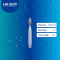 Mr. Bur R368/023 Contra Angle Peach Diamond Bur RA are tools used in multiple dental procedures, ideal for cavity preparation, crown and bridge technique, crown preparation, lingual reduction, model fabrication, occlusal reduction, prosthodontics, and restorative work.