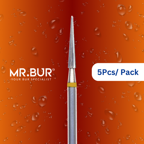 Mr. Bur Pointed Cone Finishing Carbide Dental Bur FG ensures precise, smooth contouring and polishing for restorations, enhancing durability and procedural accuracy.