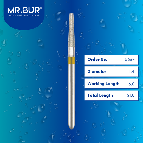 Super Fine Finishing Taper Flat End Diamond Bur FG 5pcs/pack