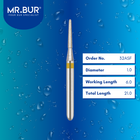 Diamond Bur FG Extra Fine 852 Finishing Taper Round End 5pcs/pack