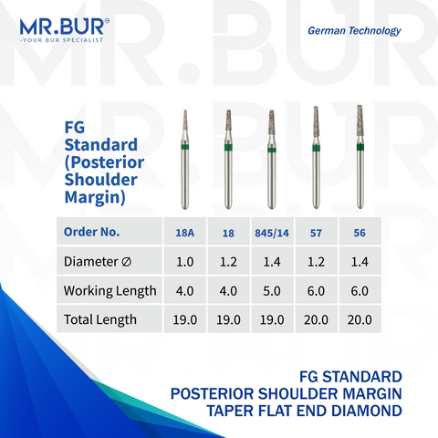 Taper Flat End Coarse Diamond Bur FG