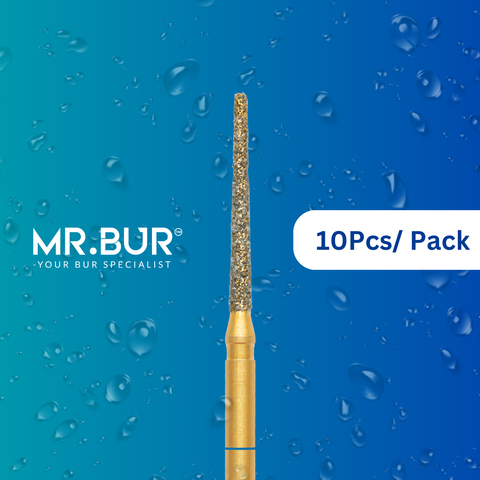 The #1 Best Gold Taper Flat End Diamond Bur FG. Mr. Bur offers the best online dental burs and is a Better Choice than Meisinger, Mani, Shofu, Eagle Dental, Trihawk, Suitable for Dental Cases.