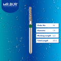 Mr. Bur Taper Flat End Coarse Diamond Bur FG 56, 1.4mm, designed for precision tooth reduction, efficient crown preparation, and smooth cutting performance.