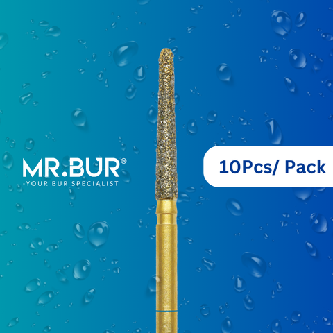 The #1 Best Gold Taper Round End Diamond Bur FG. Mr Bur offers the best online dental burs and is a Better Choice than Meisinger, Mani, Shofu, Eagle Dental, Trihawk, Suitable for Dental Cases.