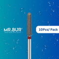 This is the Fine Grit Pre-Polishing Taper Round End FG Diamond Bur sold by Mr Bur the best supplier of dental diamond burs