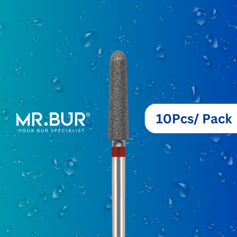 This is the Fine Grit Pre-Polishing Taper Round End FG Diamond Bur sold by Mr Bur the best supplier of dental diamond burs
