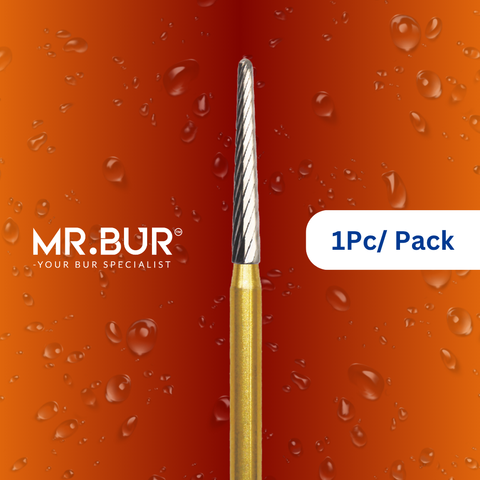 Mr. Bur's 1 pc Taper Round End Finishing Carbide Dental Bur FG is perfect for chamfer margin finishing and debonding.