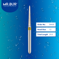 Mr. Bur 34ASF Super Fine Finishing Taper Round End Diamond Bur FG are tools used in multiple dental procedures. Their taper round end heads are ideal for effective prophylaxis, use on fillings, crown preparation, cavity preparation, and chamfer margin bur.