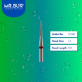 Mr. Bur Tungsten Carbide Fine Cross Cut Laboratory Bur TC34F, 1.6mm, ensures precise trimming, fine detailing, and efficient material shaping for dental prosthetics.