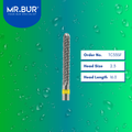 Mr. Bur Tungsten Carbide Super Fine Cross Cut Laboratory Bur TC33SF, 2.3mm, ensures precise, efficient material shaping and fine detailing in dental prosthetics.
