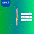 Mr. Bur Tungsten Carbide Super Fine Cross Cut Laboratory Bur TC35SF, 4.0 mm, ensures precise trimming, fine detailing, and efficient material shaping for dental prosthetics.