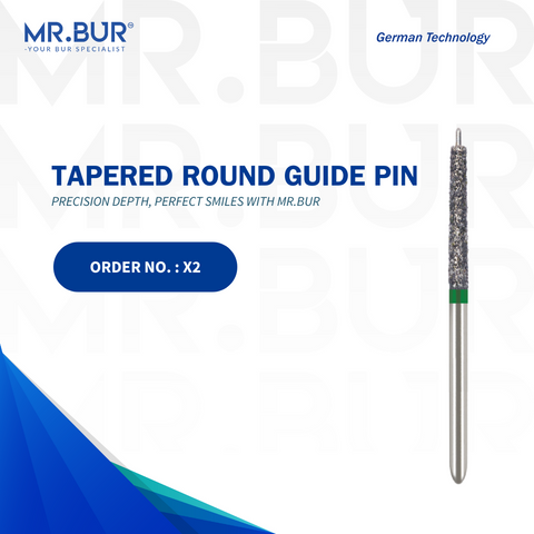 The #1 Best Guide Pin Coarse Diamond Bur FG by Mr. Bur, ideal for crown preparation and fully sterilizable for multiple uses. A superior alternative to Meisinger, Mani, Shofu, Eagle Dental, and Trihawk, ensuring precision in dental cases.